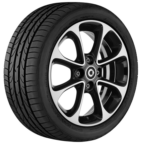 15 Zoll Felgen Satz Original smart 453 8-Speichen-Design schwarz glanzgedreht