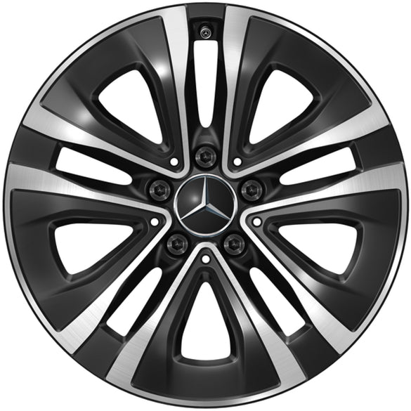 17 Zoll Felgen Satz GLA H247 5-Speichen Aero schwarz glanzgedreht Original Mercedes-Benz