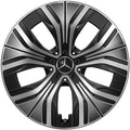 20 Zoll Felgen Satz EQE SUV X294 5-Speichen Aero bedruckt schwarz silber Original Mercedes-Benz
