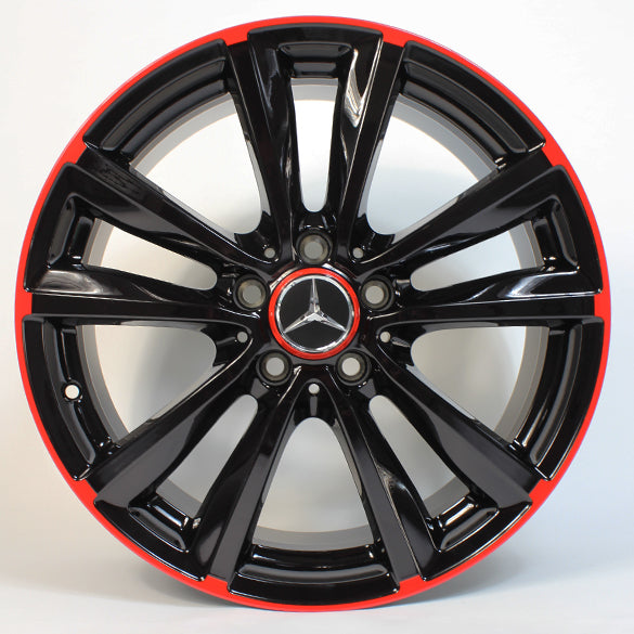 18 Zoll Felgen Satz 5-Doppelspeichen Felgenhorn rot A-Klasse W176 Original Mercedes-Benz