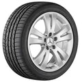 Mercedes Alufelgen 5-Doppel-Speichen-Design 7,5 x 17 Zoll ET47 titansilber