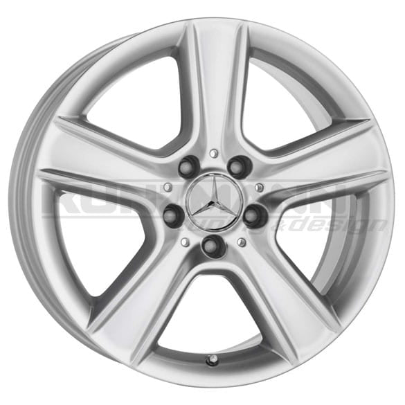Mercedes Alufelgen 5-Speichen-Design 7,5 x 17 Zoll ET47 titansilber