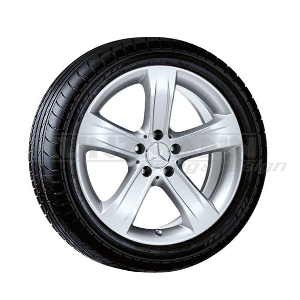 Mercedes Alufelgen 5-Speichen-Design 8,5 x 18 Zoll ET28 titansilber