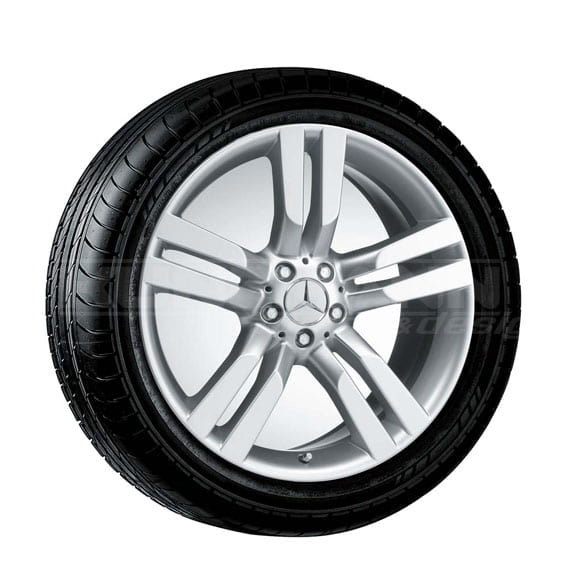 Mercedes Alufelgen 5-Doppel-Speichen-Design 8,5 x 20 Zoll ET45 titansilber