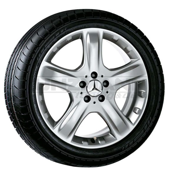 Mercedes Alufelgen 5-Speichen-Design 8 x 19 Zoll ET60 titansilber